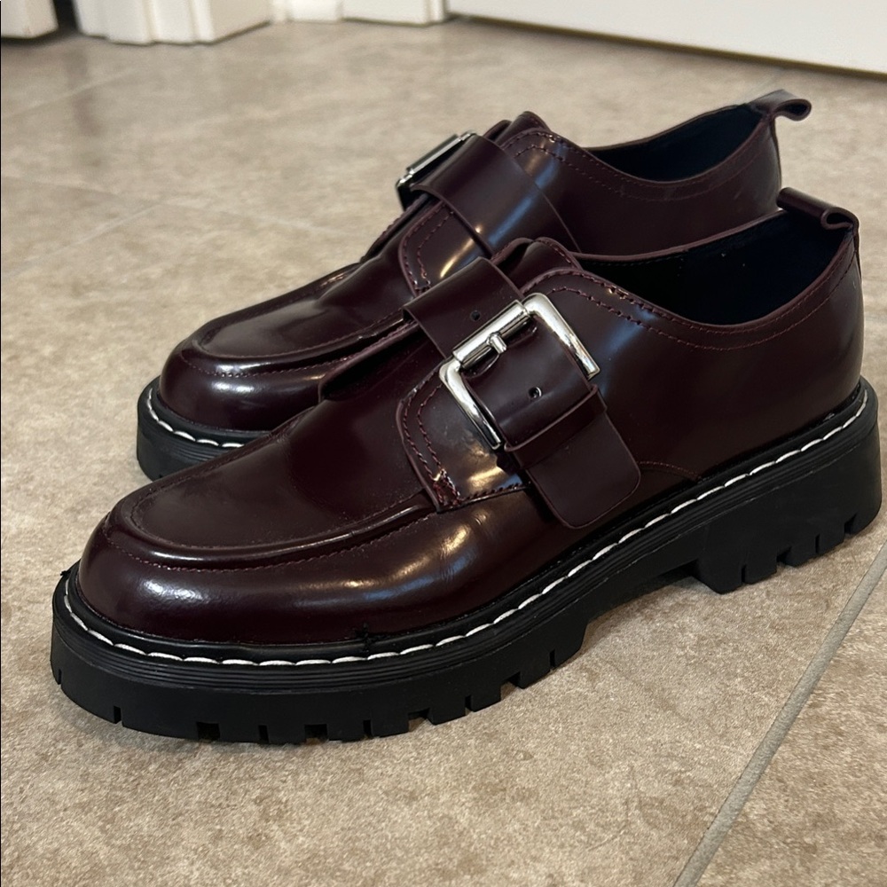 Marc Fisher Burgundy Leather Loafers